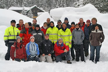 Teilnehmer der Lawinenhunde-Ausbildung 2009