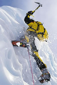 Eisklettern auf den Kletterturm