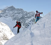 Free skiing am Weisssee Gletscher