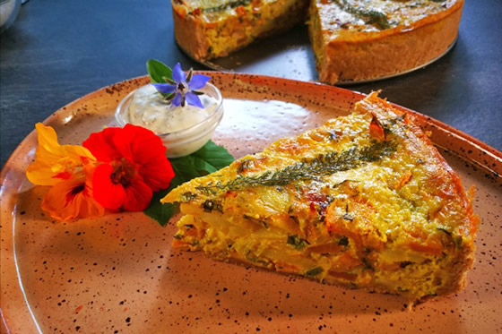 Kürbis - Erdäpfel - Kurkuma - Quiche